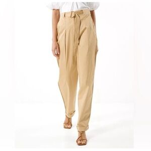 Tanya Taylor Tyler High Waisted Pleated Pants Tan